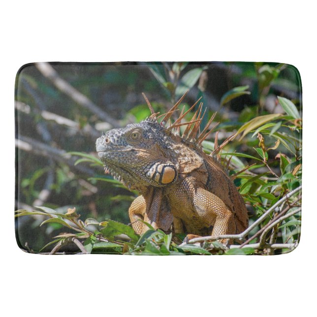Exotic Iguana, Belise Photography Bath Mat (Front)