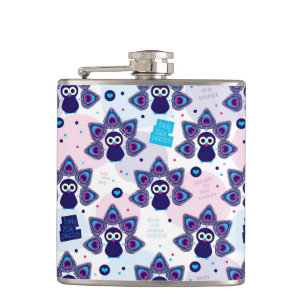 exotic india peacock pattern hip flask
