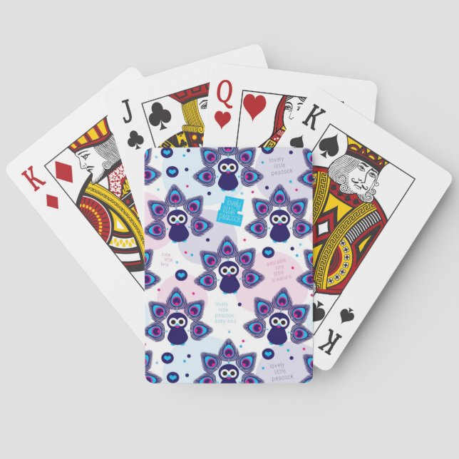 exotic india peacock pattern playing cards (Back)