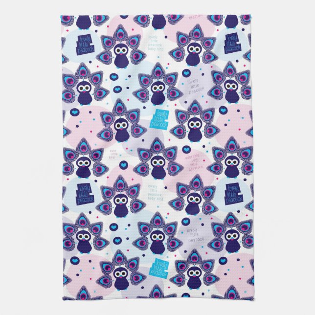exotic india peacock pattern tea towel (Vertical)