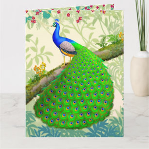 Exotic Indian Blue Peacock Big Greeting Card