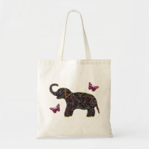 Exotic Jewel Elephant Canvas Bag