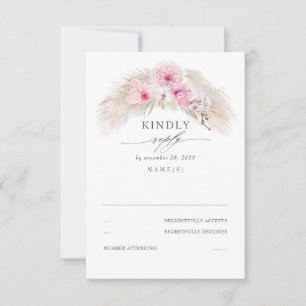Exotic Jungle Foliage Elegant Wedding RSVP Card