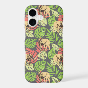 Exotic Jungle Leaves And Elephants