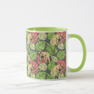 Exotic Jungle Leaves And Elephants Mug