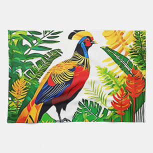 Exotic Jungle Pheasant Tea Towel