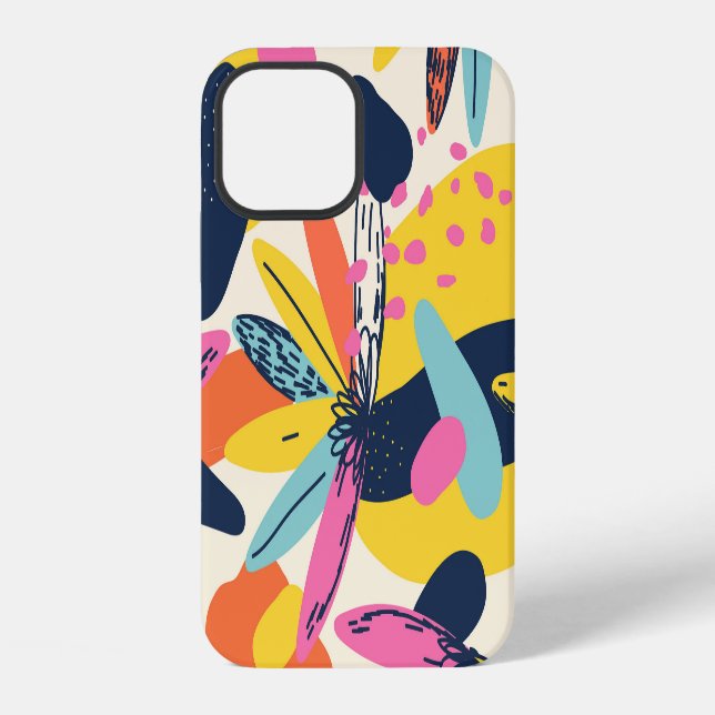 Exotic jungle plants: modern illustration pattern. iPhone case (Back)