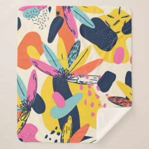 Exotic jungle plants: modern illustration pattern. sherpa blanket