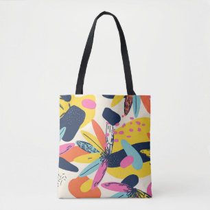 Exotic jungle plants: modern illustration pattern. tote bag