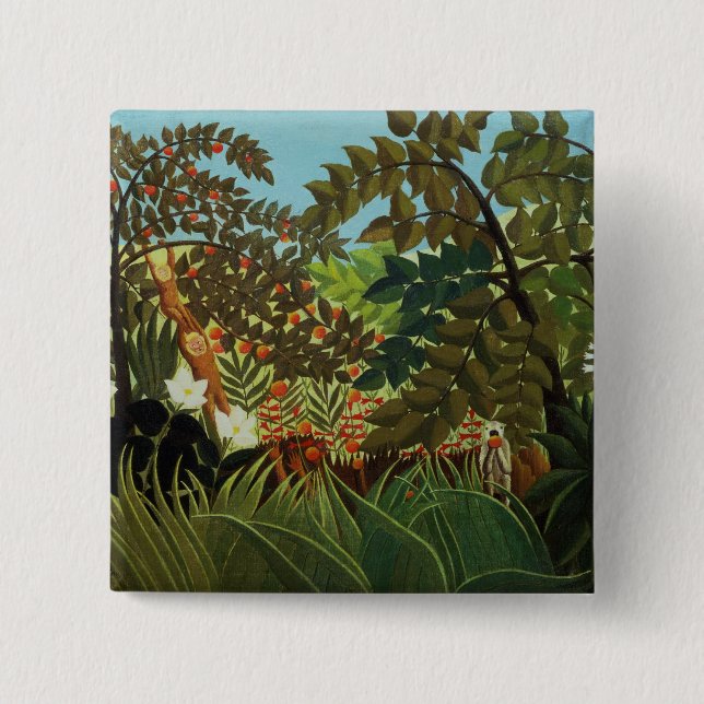 Exotic landscape 15 cm square badge (Front)