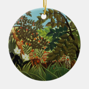 Exotic landscape ceramic tree decoration