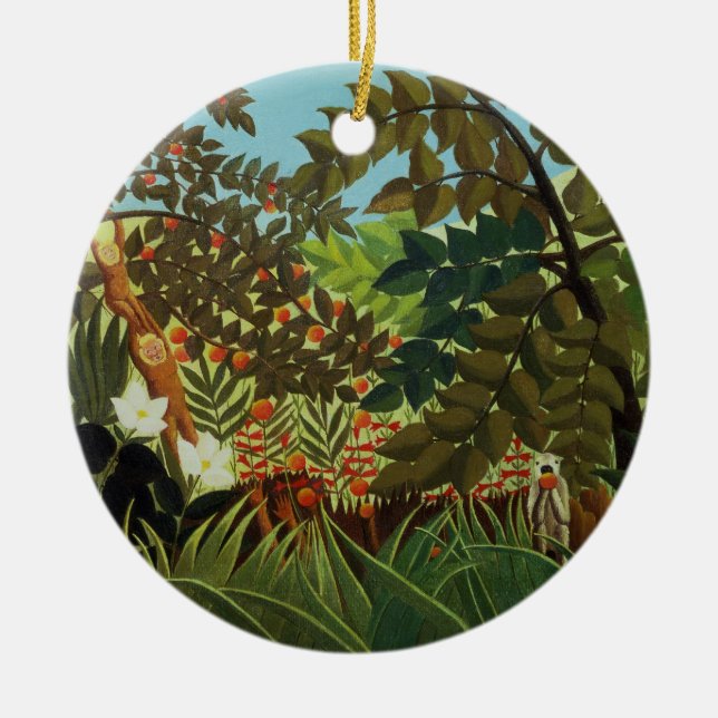 Exotic landscape ceramic tree decoration (Front)