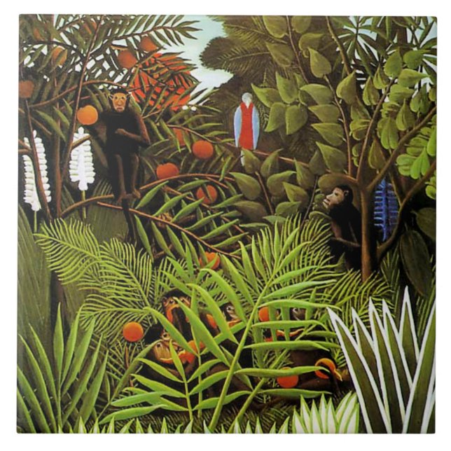 Exotic Landscape, painting by Henri Rousseau Tile (Front)