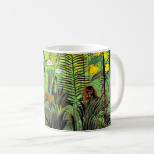 Exotic Landscape with Lion and Lioness, Coffee Mug