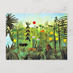 Exotic Landscape with Lion and Lioness, Postcard