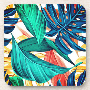 Exotic Leaf Print Coaster
