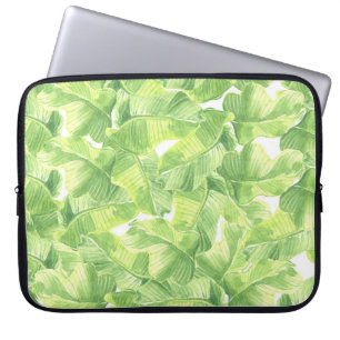 Exotic Leaves: Seamless Watercolor Laptop Sleeve