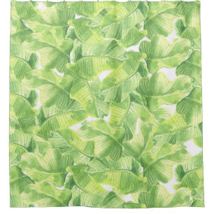 Exotic Leaves: Seamless Watercolor Shower Curtain