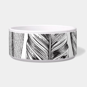 Exotic leaves, vintage floral black and white.