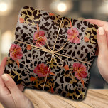 Exotic Leopard Animal Print and Pink Flowers Tissue Paper<br><div class="desc">A wildly fun design of hot pink flowers and black leopard spots on a taupe background and a large pink flower in the centre on black, perfect for birthday parties, bridal showers, baby showers, wedding showers in gift bags or party favour boxes. See COORDINATING invitations and other items in our...</div>