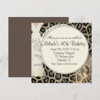 Exotic leopard print elegant birthday invitation