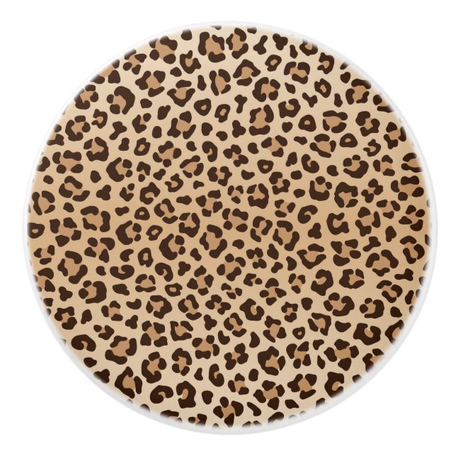 Exotic Leopard print pattern design Ceramic Knob (Front)