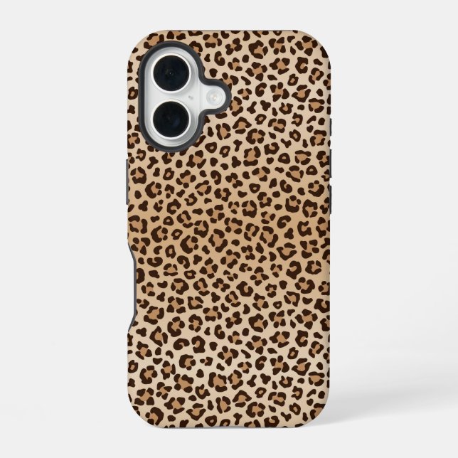 Exotic Leopard print pattern design iPhone 16 Case (Back)