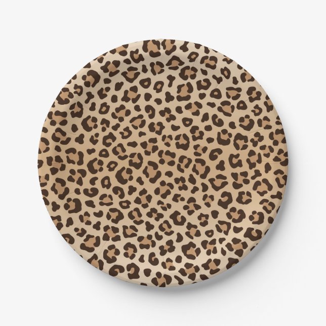 Exotic Leopard print pattern design Paper Plate (Front)