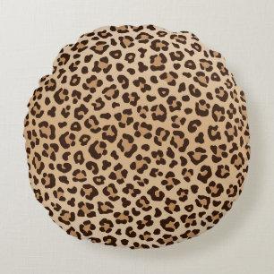 Exotic Leopard print pattern design Round Cushion