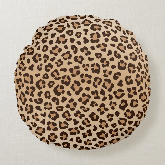 Exotic Leopard print pattern design Round Cushion (Front)
