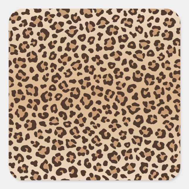 Exotic Leopard print pattern design Square Sticker (Front)