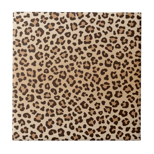 Exotic Leopard print pattern design Tile (Front)