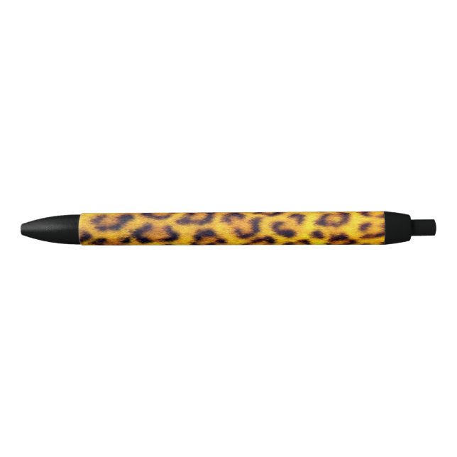 Exotic Leopard Spots Fur Pattern Black Ink Pen (Front)