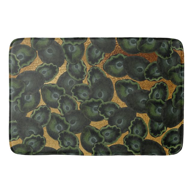 Exotic Lily leaves pattern Bath Mat (Front)