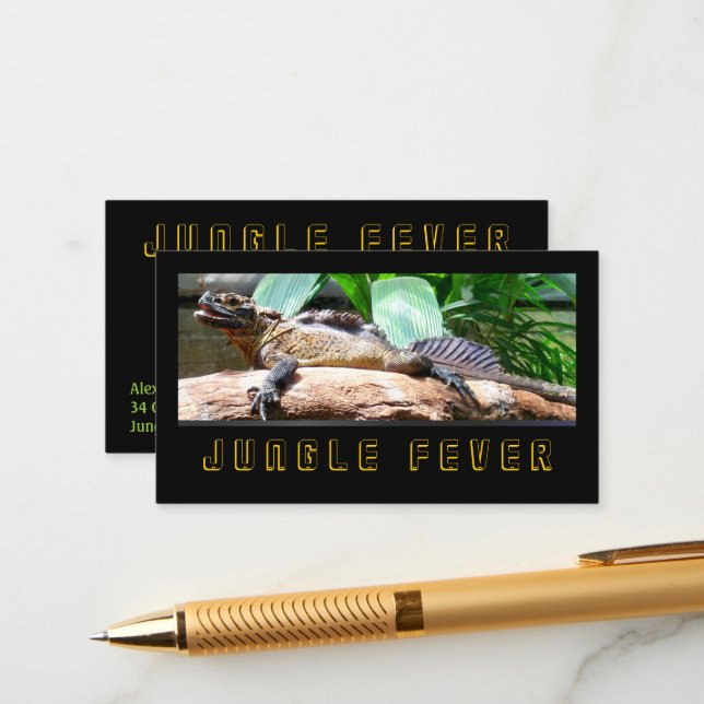 Exotic Lizard Enclosure Pet Store Business Cards (Front/Back In Situ)