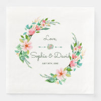 Exotic Luau Tropical Watercolor Floral Wedding