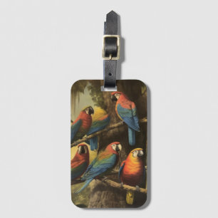 Exotic Macaw Tropical Flora Custom Luggage Tag