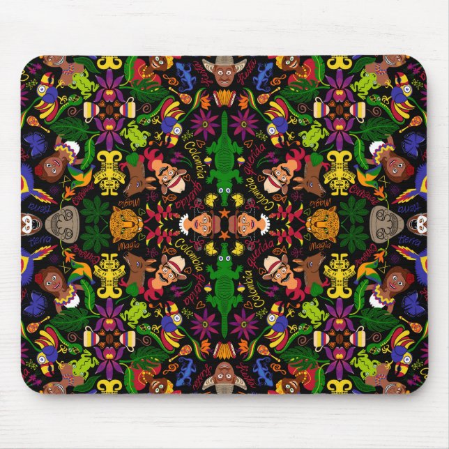 Exotic, magic and charming Colombia pattern design Mouse Mat (Front)