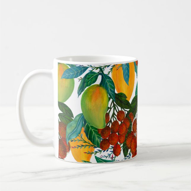 Exotic Mango: Summer Seamless Coffee Mug (Left)