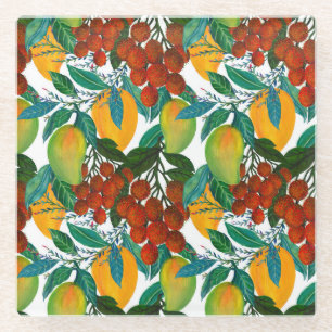 Exotic Mango: Summer Seamless Glass Coaster