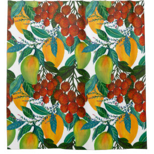 Exotic Mango: Summer Seamless Shower Curtain