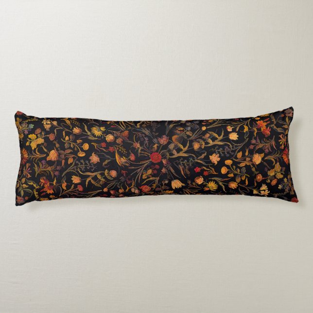 Exotic Midnight Floral Garden Body Cushion (Back)
