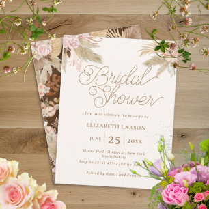 Exotic Modern Boho Tropical Bridal Shower Invitation