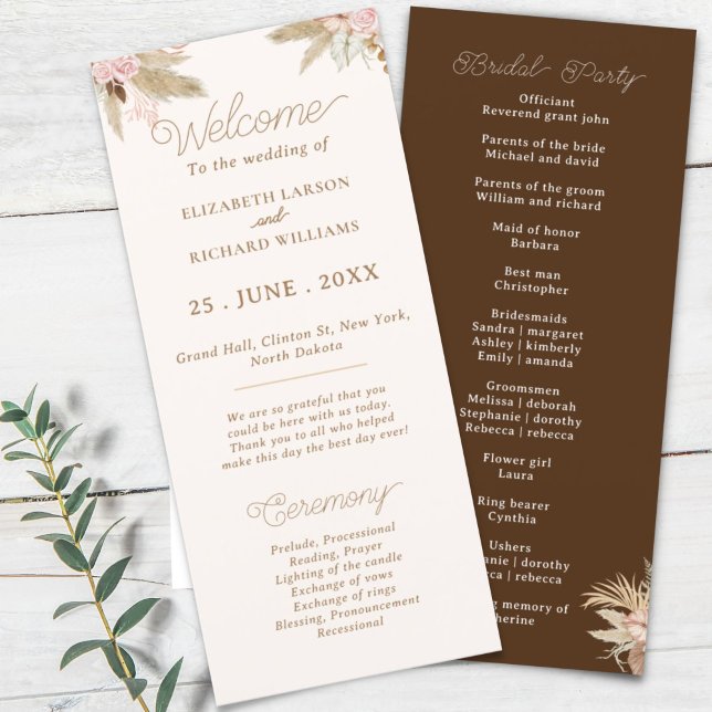 Exotic Modern Boho Tropical Wedding Programme (Creator Uploaded)