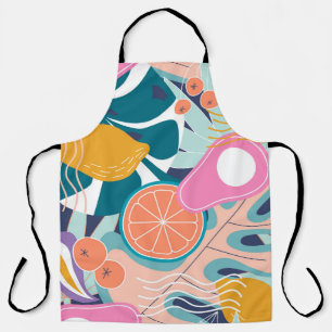 Exotic, modern jungle collage. apron