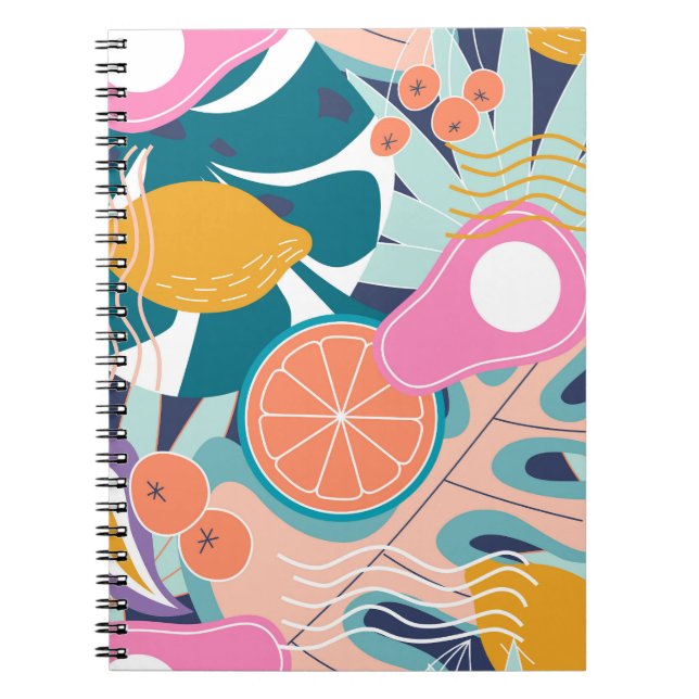 Exotic, modern jungle collage. notebook (Front)