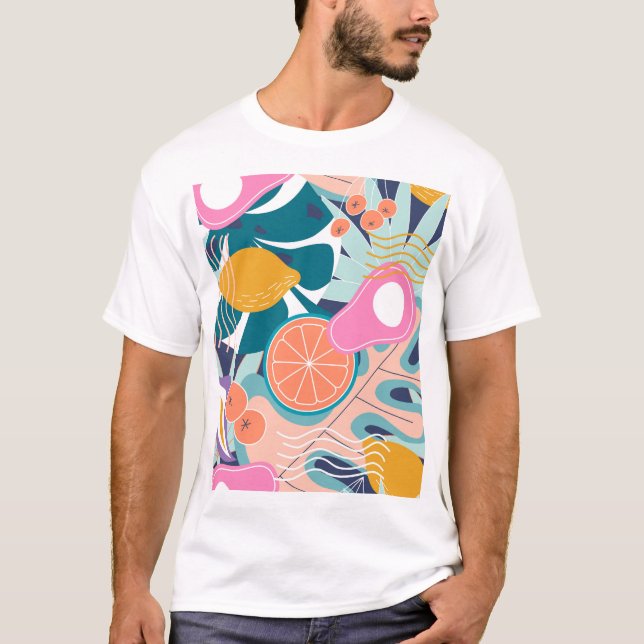 Exotic, modern jungle collage. T-Shirt (Front)