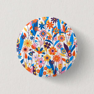 Exotic Multicolored Floral Background-32939 3 Cm Round Badge