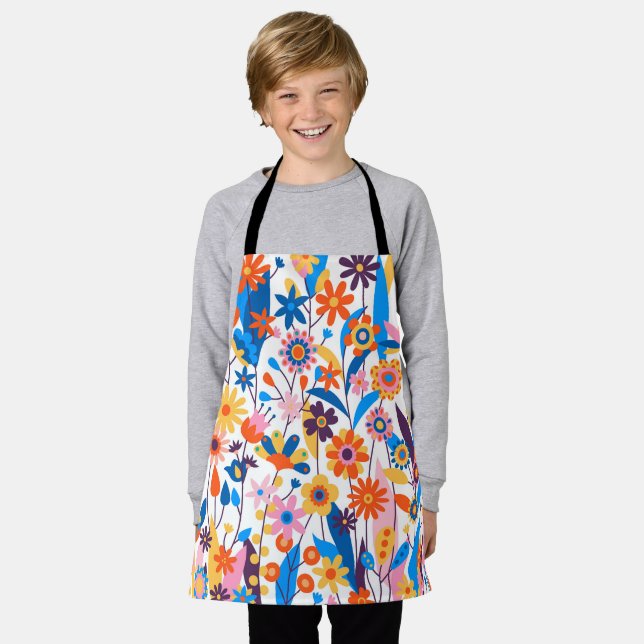 Exotic Multicolored Floral Background-32939 Apron (Worn)