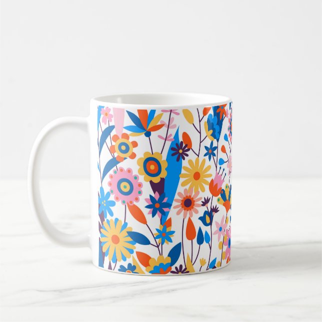 Exotic Multicolored Floral Background-32939 Coffee Mug (Left)